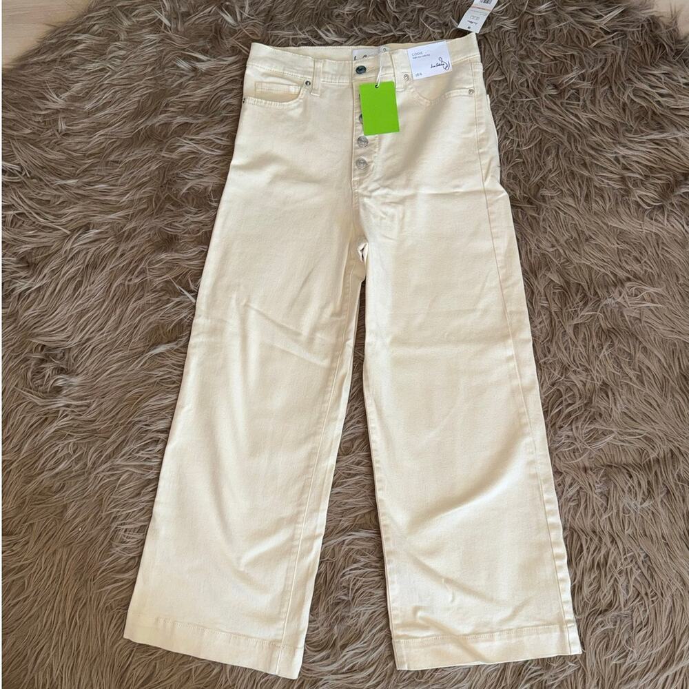 Sam Edelman Codie High Rise Wide Leg Ankle Jeans Cream size 6/28